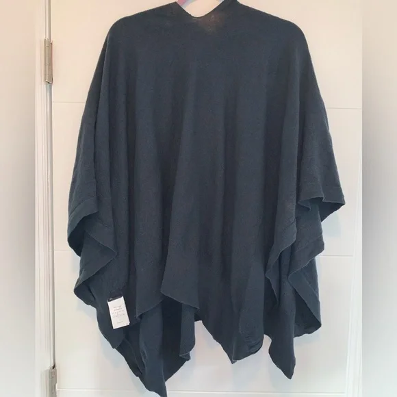 Rick Owen Blue Knit Distressed Sweater Poncho ViciousS/14 XS